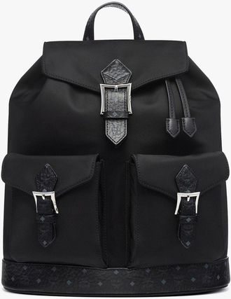 MCM Small Aren Drawstring Backpack in ECONYL and Leather
