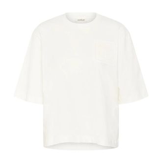 Soaked In Luxury Boxy Tee Logo Top Broken White - Dames - Tops - Wit - Maat: M Katoen