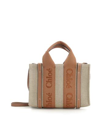 Chlo&eacute; Woody Mini Linen Tote Bag