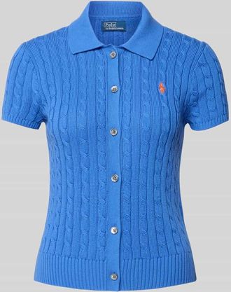 Polo Ralph Lauren Strickshirt mit Logo-Stitching in Royal, Größe XL