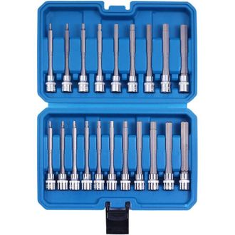 OEM Juego De 20 Llaves Ajustables De Acero Inoxidable, Puntas Hexagonales Extralargas, Accesorios Sae Y M&eacute;tricos De Primera Calidad Con Adaptador De 3/8 P