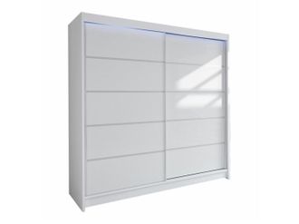 Mirjan24 Armario Closico Cavaris Iv, Blanco, 215x180x58cm, Puertas De Armario: Correderas, N&uacute;mero De Estantes: 5, Led