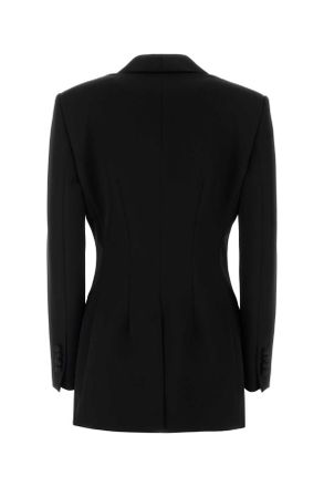 Dolce & Gabbana Womens Black Stretch Wool Blend Blazer Nero Giacche E Gilet
