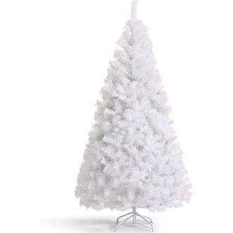 Costway 150 Cm &Aacute;rbol De Navidad Artificial Blanco, F&aacute;cil De Montar Con Bisagra Y 500 Ramas Y Base Plegable De Metal - Costway