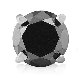 Pompeii3 Mens 1/2ct Black Diamond Single Stud Earring 10K White Gold