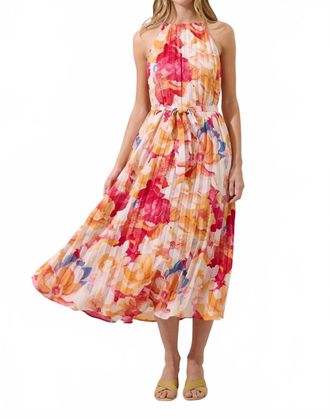 Sugarlips Maly Pleated Midi Dress In Coral