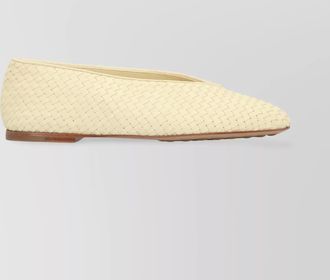 Bottega Veneta rosa woven intrecciato rubber studs ballerina