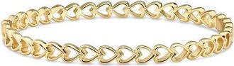 Devata Open Heart Bangle Bracelet in Gold Plated Sterling Silver in Yellow Gold at Nordstrom, Size Medium