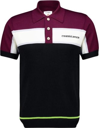 Casablanca Merino Wol Ruit Poloshirt - Heren - Polos - Veelkleurig - M - Wol - Tops