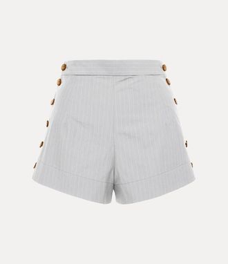 Vivienne Westwood Elle Button Shorts Pinstripe Shirting Grey 40 Women