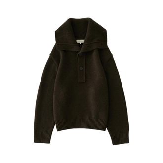 STUDIO NICHOLSON Orena Knit Polo - Heren - Truien - Bruin - Maat: L Wol