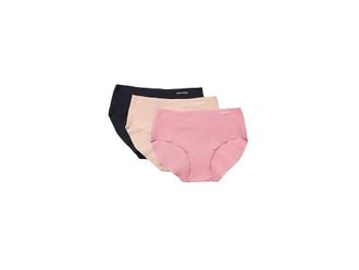 Calvin Klein Underwear Invisibles Microfiber Stretch Hipster 3-Pack Womens Underwear Black/Cedar/Soft Mauve : MD (US 8-10), Elastane/Nylon