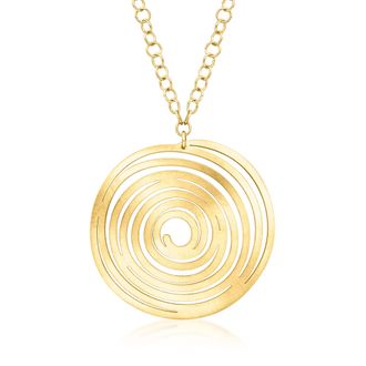 Ross-Simons Italian 18kt Gold Over Sterling Spiral Pendant Necklace