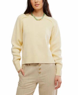 Free People Spring Street Pullover Sweater In Banana Cream