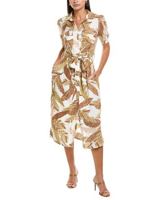 Nicole Miller Jade Linen-Blend Midi Dress