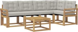 vidaXL Conjunto De Sof&aacute;s De Exterior 6 Uds. Blanco Y Gris Claro Vidaxl
