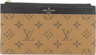 Louis Vuitton Marron Coated Canvas Long Wallet (Bi-Fold) (Pre-Owned)