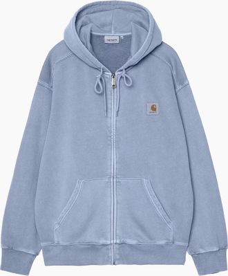 Carhartt Work in Progress Mens Carhartt WIP Hooded Nelson Sweatshirt Jacket Gentle Blue/Garment Dyed - Size: 38