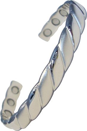 Generic Womens Magnetic Therapy Bangles in Striped or Cross design (Silver)