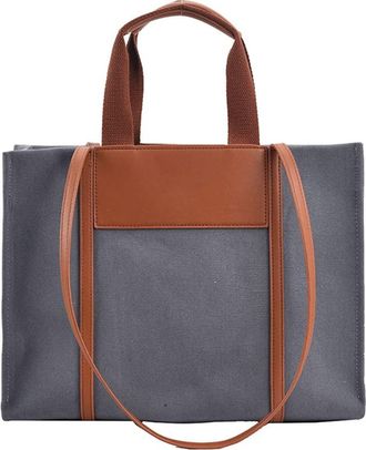 Generic Medium Canvas Tote Bag with Zipper for Women Top Handle Tote Crossbody Bag Casual Satchel Handbags Work Bags (Gray)