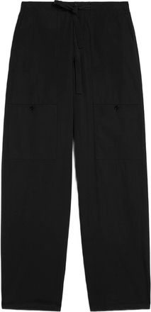 Jil Sander Onyx Wide-Leg Drawstring Cotton Trousers