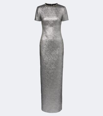 Roland Mouret Embellished lam&eacute; jacquard gown