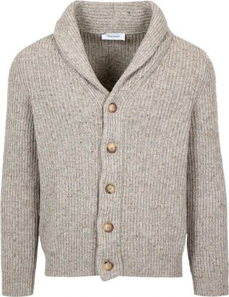 Gran Sasso Sjaalkraagvest - Heren - Vesten - Beige - L - Wol - Truien & Vesten