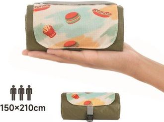 OEM Manta De Picnic, Impermeable, Ultraligera Y Compacta, Manta Verde Para Exteriores, Acampadas, Playa Y Senderismo, Verde Oscuro, 150 X 210 Cm