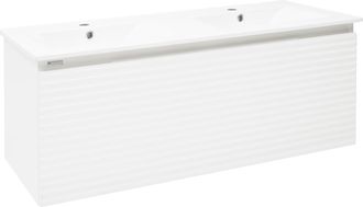 Puma Naturel Mueble De Ba&ntilde;o Con Lavabo Naturel Savona 118x43x44,8 Cm, Blanco Brillante (savona120bi)