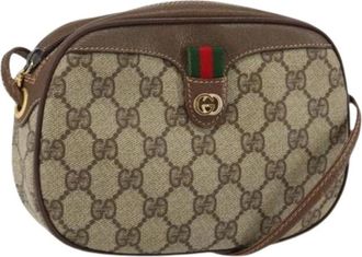 Gucci Pre-owned Cross Body Bags, female, Beige, Size: ONE SIZE Pre-owned Canvas Cross Body Bag