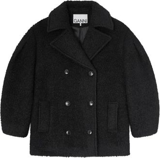 Ganni double-breasted jacket - women - Fabric - 36 - Black