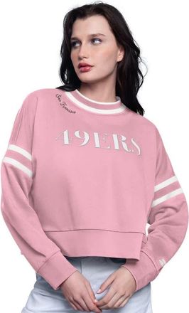 Starter Womens Starter Pink San Francisco 49ers Power Play Cropped Pullover Sweatshirt at Nordstrom, Size Xx-Large