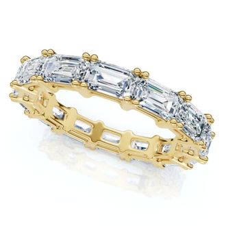 Pompeii3 3 - 6 Ct East West Emerald Cut Diamond Eternity Wedding Ring 14k Gold Lab Grown
