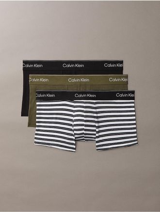 Calvin Klein Mens Icon Cotton Stretch 3-Pack Low Rise Trunk - Multi - XL