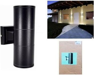 Trade Shop Trade Shop Traesio - Trade Shop - Applique Led Da Esterno Faretto Doppia Illuminazione Giardino Parete Nera