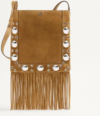 Valentino Garavani Borsa A Spalla Valentino Garavani Nellc&ocirc;te In Suede Con Frange Donna BEIGE UNI