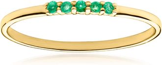RS Pure by Ross-Simons Emerald Ring in 10kt Yellow Gold
