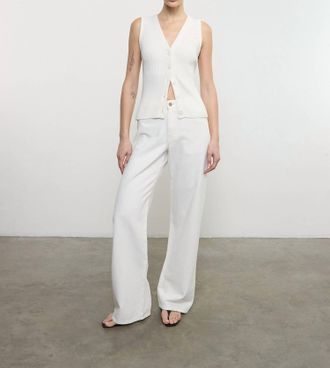 Enza Costa Boucle Knit Vest In Off White
