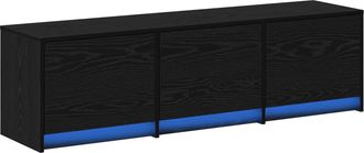 vidaXL Mueble De Tv Roble Negro Madera De Ingenier&iacute;a Vidaxl
