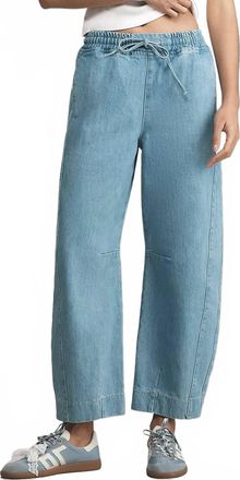 Damson Madder Felix High-Rise Pull-On Barrel Jeans In Blue