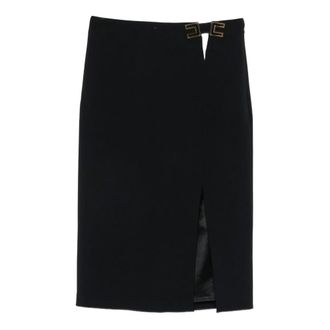 Elisabetta Franchi Midi Skirts, female, Black, Size: 2XL Gonna