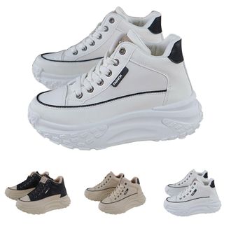 Generic Lace Up Chunky Sneakers Women Wedges Platform Casual Lightweight Anti Slip Shoes with Arch Support Ladies Comfortable Walking Sneakers Casual Daily We