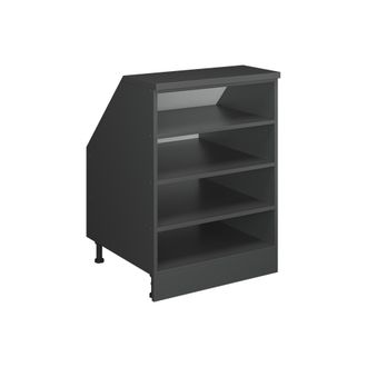 Vicco Armario De Cocina Para Techo Inclinado R-line, Antracita, 60 Cm Con 4 Compartimentos, Carcasa 60 Cm De Profundidad, Vicco