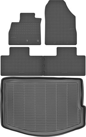 OEM Renault Scenic Iv Minivan De 2016 Set - Alfombrillas De Goma Para Coche + Alfombrilla Para Maletero