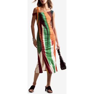 Desigual Stripe Asymmetric Dress in Off White at Nordstrom, Size X-Large