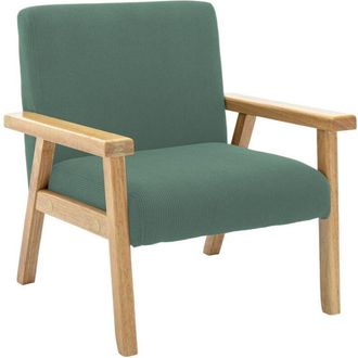 Sweeek Childrens scandi-style armchair, corduroy and rubberwood khaki 47x43.5x50 cm - Isak kids