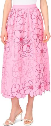 Parker Floral Embroidery Midi Skirt in Sachet Pink at Nordstrom Rack, Size X-Small