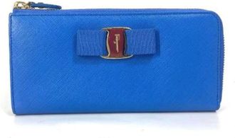 Ferragamo Pre-owned Wallets, female, Blue, Size: ONE SIZE Pre-owned Leather Wallet