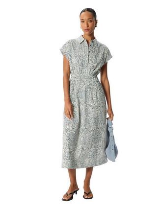 Whistles Flecked Animal Collared Dress in Navy/multi at Nordstrom, Size 10