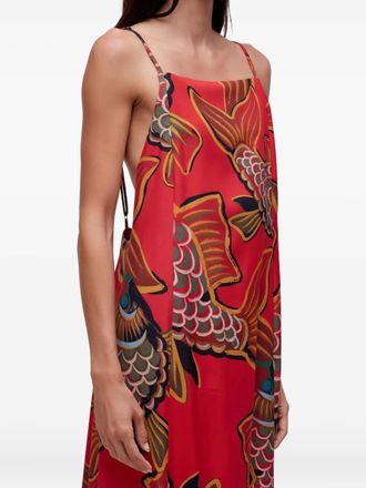 Osklen Baloon Peixe open-back maxi dress - women - Fabric - M - Red